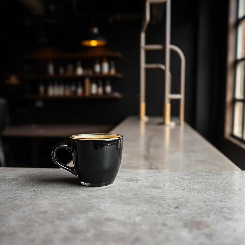 Espresso na betonowym blacie